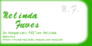 melinda fuves business card